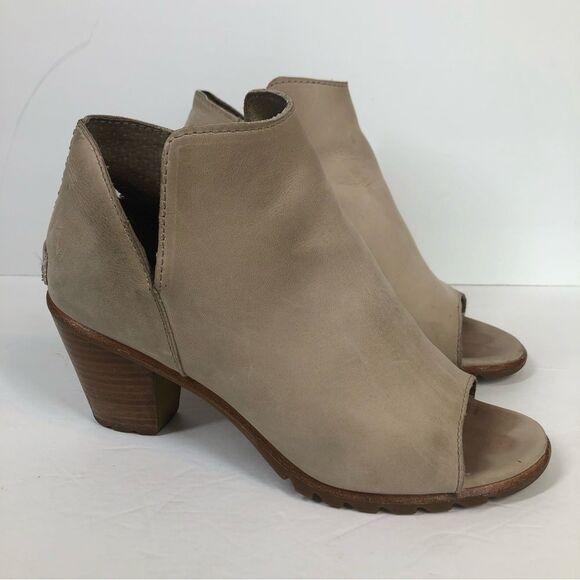 Sorel Nadia Boots Open Toe Heel Pump Booties Tan Taupe Size 8 NL2844-251 - Picture 4 of 11